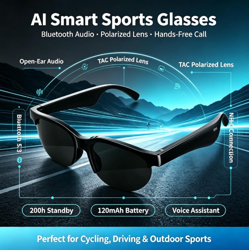 Smart Sports Glasses Open Ear  - đánh giá và giá Smart Glasses Lens